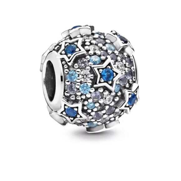 925 Sterling Silver Stars Charm - Picture 1 of 10